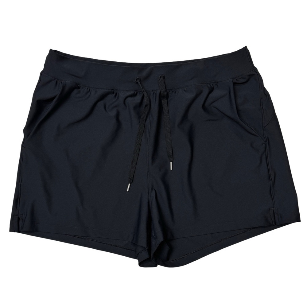 {Old Navy} "High Rise Go Dry" Black Jack Tie Waist 3" Inseam Athletic Shorts